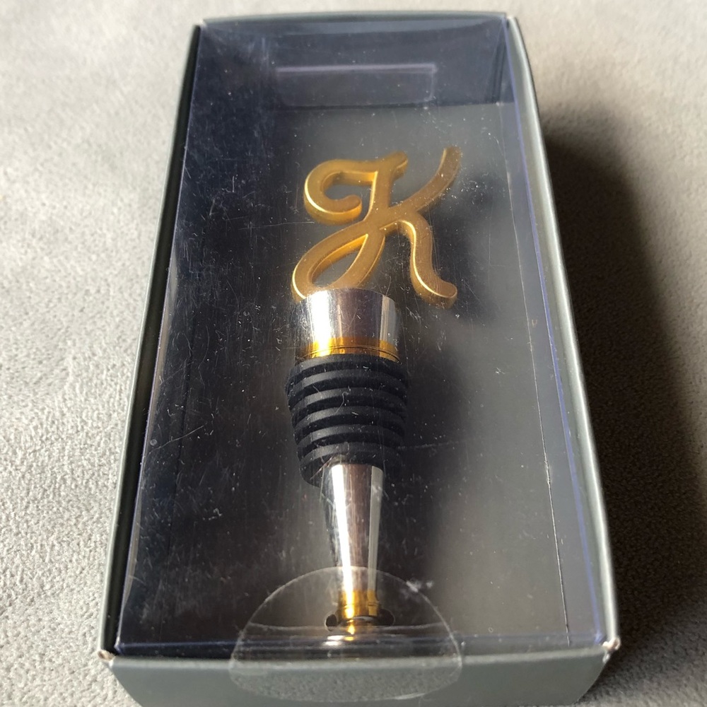 Wine Bottle Stopper “K” ~ Brand New!